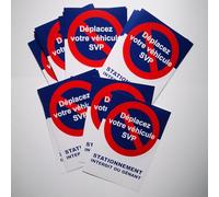 Stickers Stationnement Gênant vendus par 50. Difficiles à décoller. Autocollants mauvais stationnement. 10,5 x 14,8 cm