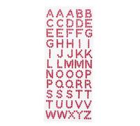 Stickers Strass Alphabet Rose X 55 Pièces
