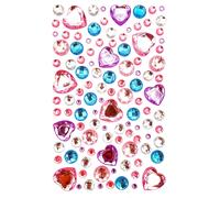 Stickers Strass Coeurs Couleurs Pastels 0,7 À 1,7 Cm 109 Pièces