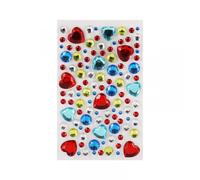 Stickers Strass Coeurs Couleurs Vives 0,7 À 1,7 Cm 109 Pièces