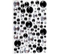 MÉGACRÉA Stickers Strass Rond Noir Cristal 0,5 à 2 cm 106 p