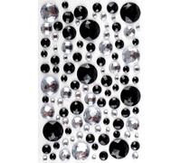 Stickers Strass Rond Noir Cristal 0,5 À 2 Cm 106 Pièces
