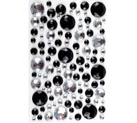Stickers strass rond noir cristal 0,5 à 2 cm 106 pièces