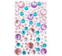 MÉGACRÉA Stickers Strass Ronds Couleurs Pastel 0,9 à 1,8 cm