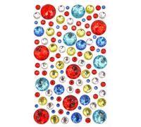 Stickers strass ronds couleurs vives 0,9 à 1,8 cm 109 pièces