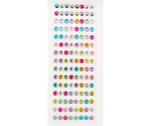 Stickers Strass Ronds Cristal 1 cm 120 pièces