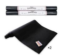 Stickers Tableau Noir Ardoise - Tableau Noir Autocollant Repositionnable - 45cm x 200cm x 2rouleau 5 craies