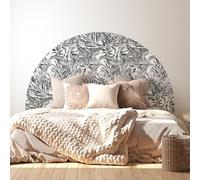 Stickers tête de lit - Feuilles 3617681279396 - Adhésif + Protection Brillante - Largeur 100 x Hauteur 130 cm - pour Lits (70 à 90 cm)