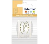 Stickers Timbre Artemio Collection On se marie - Merci - 25 x 33 mm - 80 pcs Blanc G