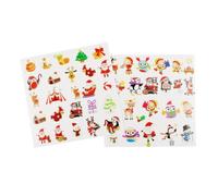Stickers transparents - MegaCrea - Noël - 48 pcs - 1,5 à 4,5 cm - Couleurs assorties