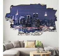 Stickers Trompe l'oeil trou dans le mur - New York 3617689912240 - Hauteur 40 x Largeur 64 cm
