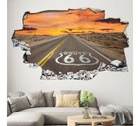 Stickers Trompe l'oeil trou dans le mur - Route 66 3617689913391 - Hauteur 30 x Largeur 48 cm