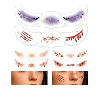 Stickers Visage Halloween 6 Pièces Patch Pailleté Imperméable | Patch Visage Temporaire Halloween Pour , Adultes, Fête, Cosplay, Scène, Concert, Carnaval