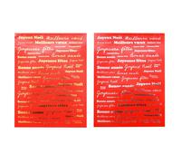 Stickers Voeux de Noël et de fin d'année Foil fond rouge
