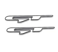 Stickers Voiture Métal 3D pour GT, Autocollant Badge Logo Emblème Insigne de Auto Coffre, Auto-Adhésifs Voiture Décoration Accessoires,Silver 2