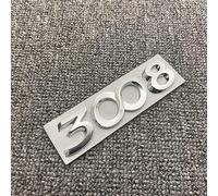 Stickers Voiture Métal 3D pour Peugeot, Autocollant Badge Logo Emblème Insigne de Auto Coffre, Auto-Adhésifs Voiture Décoration Accessoires,3008