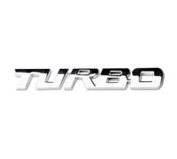 Stickers Voiture Métal 3D pour Turbo, Autocollant Badge Logo Emblème Insigne de Auto Coffre, Auto-Adhésifs Voiture Décoration Accessoires,Silver
