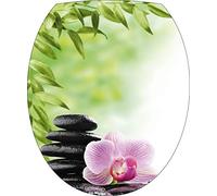 Stickers WC Galets Orchidée Zen - Stickers autocollant abattant WC 35x42 cm - 278