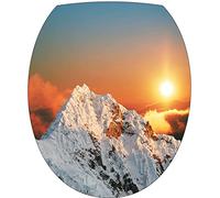 Stickers WC Montagne Les Alpes - Stickers autocollant abattant WC 35x42 cm - 236