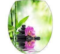 Stickers WC Zen Galets Orchidée - Stickers autocollant abattant WC 35x42 cm - 7320