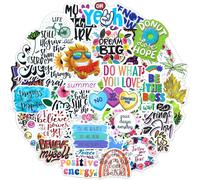 Stickers100 Pcs Autocollant De Citation Positif Imperméable Vinyle Gommettes Decals Motivation Sticker Pour Ordinateur Portable Mug Valise Téléphones Scrapbooking Livre Trottinette Boards Frigo