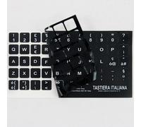 StickersLab Autocollants Lettres Clavier Italien Fond Noir Lettres Blanches