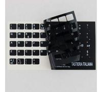 StickersLab Autocollants Lettres Clavier Italien Fond Noir Lettres Blanches