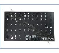 StickersLab Autocollants Lettres Clavier Italien Fond Noir Lettres Blanches