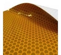 StickersLab - Film adhésif rétro réfléchissant en microbilles haute intensité en PET (1240 mm (124 cm) x 50 cm, jaune).