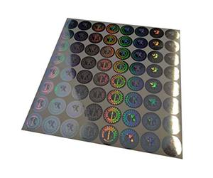 StickersLab Lot de 64 sceaux hologrammés de garantie et de sécurité 19 mm Inscription Made in EU