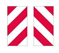 StickersLab - Panneau avant et arrière pour délimitation silhouette réfléchissante blanc/rouge transport exceptionnel
