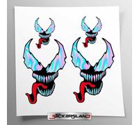 Stickersland® Autocollants holographiques Venom - Vinyle laser imperméable - Autocollants décoratifs pour moto, voiture, casque, scooter - Lot d'autocollants de qualité supérieure - Laser