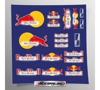 Stickersland® | Kit d'autocollants compatible avec Bull-Helm-Sponsoring | Non original | Uniquement pour un usage personnel, privé et décoratif | Autocollants pour revêtement de cadre de moto |
