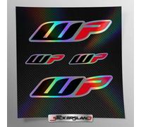 Stickersland® Kit d'autocollants compatibles avec fourches WP holographiques | autocollants pour moto fourche | vinyle autocollant facile application impression UV | laser