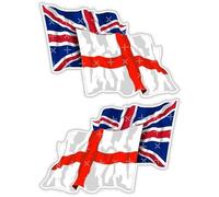 StickersWorld Paire de stickers en vinyle Motif croix de St Georges anglaise et Union Jack 75 mm