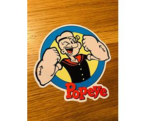 Stickerverticker Autocollant Popeye Sticker Épinards Bande Dessinée Rétro Culte TV Oldschool Profond OEM Mi485