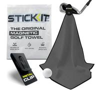 STICKIT Serviette de Golf magnétique en Microfibre de qualité supérieure à Poches gaufrées Profondes - Aimant Industriel - Ultra absorbante, séchage Rapide, Facile à Nettoyer, 73,7 cm