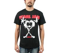 Stickman Pearl Jam T-shirt adulte en noir, X-Large, Black