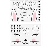 Stick'N Look - Lot de 2 Stickers Kids Lapin 50x70cm Noir Noir