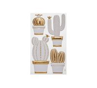 Stick'N Look - Stickers Brillants Cactus 24x41cm Blanc & Or