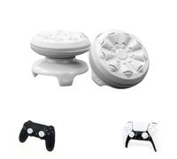 StickPro - 2 Grips de Pouce Compatibles Manettes PS4 PS5 - 4 Accroches pour Meilleure Tenue - Paire Silicone Antidérapante Joystick - Confort & Précision - (Blanc)