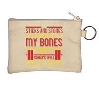 Sticks and Stones May Break My Bones but Squats Will Make me Badass Porte-monnaie Beige