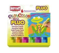 Sticks de Peinture Gouache Solide 10g - Playcolor Fluo One - 6 couleurs assorties - 10431