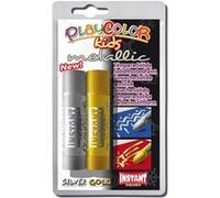 PLAYCOLOR - Metallic - Pack de 2 Gouaches solides en stick - Or + Argent - 10 g