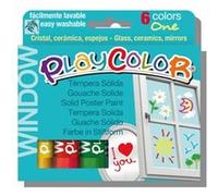 Sticks de Peinture Gouache Solide 10g pour Fenêtre, Céramique ou Miroir - 6 Couleurs Assorties - Window One - Playcolor - 02001 Assortiments G
