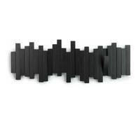 Sticks Portemanteau mural 5 crochets rabattables, Noir