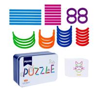 Sticks Rings Puzzle Toy, Kids Blocks Wooden Puzzle, Wooden Stacking Toy, Kids Creation Matching Toy, Construction Sticks Puzzles, Wooden Puzzle Toy for Kids, Educational Stacking Blocks