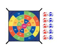 Sticky Dart Board, Trampoline Toss Game Set for Kids, Safe Ball Throw Target Toy with Strong Grip Indoor Outdoor Play Fun Backyard Activity Party Family Entertainment Gift Idea for Children
