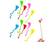 Sticky Fidget Toy, Stretchy Foot Shape, 10 Pack, 5.71x1.38in Elastic Pinching Game, Great for Birthday Favors, Perfect Classroom Prizes, Fun Goodie Bag Stuffers
