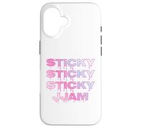 Sticky Jam Jammy Jam Dripping Jammy Jam Rose & Bleu Coquette Coque pour iPhone 16
